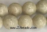 CRJ622 15.5 inches 8mm round white fossil jasper beads wholesale