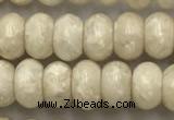 CRJ632 15.5 inches 4*6mm rondelle white fossil jasper beads wholeasle