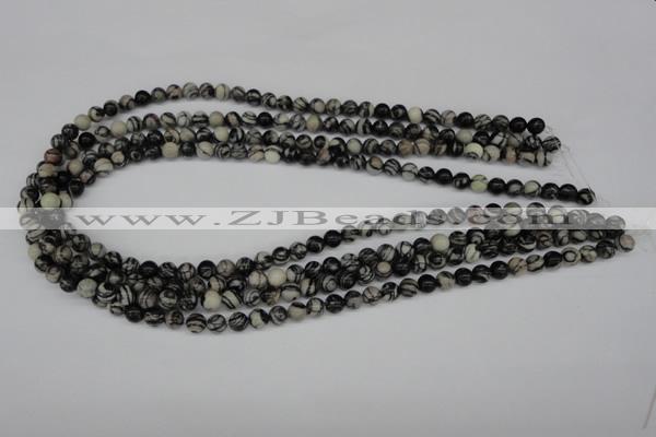 CRO10 15.5 inches 6mm round black water jasper beads wholesale