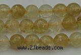 CRO1030 15.5 inches 4mm faceted round yellow watermelon quartz beads