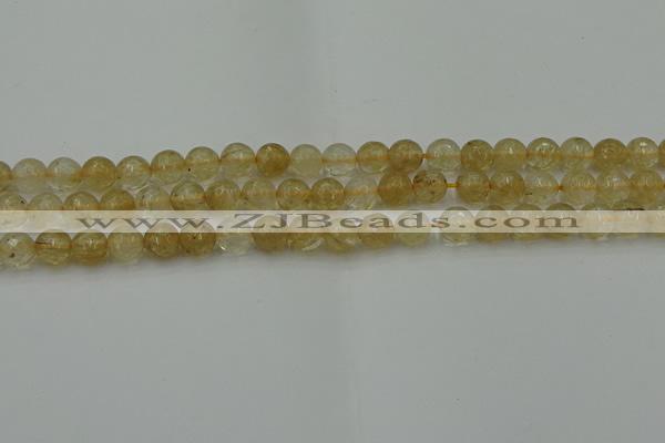 CRO1031 15.5 inches 6mm faceted round yellow watermelon quartz beads