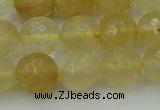 CRO1034 15.5 inches 12mm faceted round yellow watermelon quartz beads