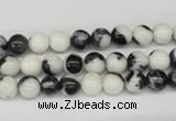 CRO11 15.5 inches 6mm round black & white jasper beads wholesale