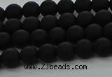 CRO1131 15.5 inches 6mm round matte black agate gemstone beads