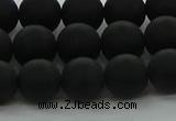 CRO1133 15.5 inches 10mm round matte black agate gemstone beads