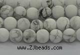 CRO1141 15.5 inches 6mm round matte white howlite beads