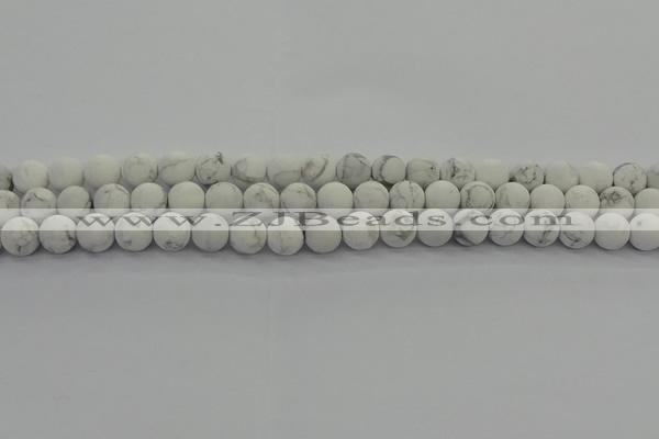 CRO1142 15.5 inches 8mm round matte white howlite beads