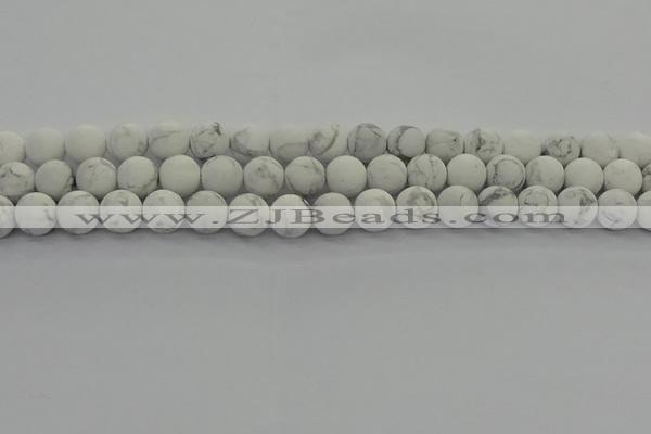 CRO1143 15.5 inches 10mm round matte white howlite beads