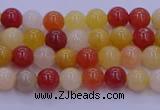 CRO1160 15.5 inches 4mm round golden silk jade beads wholesale