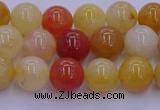 CRO1162 15.5 inches 8mm round golden silk jade beads wholesale