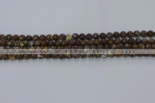 CRO1170 15.5 inches 4mm round fire lace opal gemstone beads