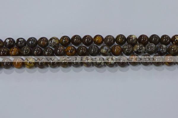 CRO1173 15.5 inches 10mm round fire lace opal gemstone beads