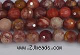 CRO1189 15.5 inches 6mm faceted round red porcelain beads