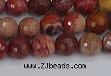 CRO1190 15.5 inches 8mm faceted round red porcelain beads