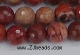 CRO1192 15.5 inches 12mm faceted round red porcelain beads