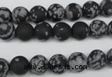 CRO130 15.5 inches 8mm round snowflake obsidian beads wholesale