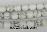 CRO132 15.5 inches 8mm round white howlite turquoise beads wholesale