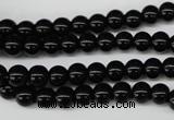 CRO21 15.5 inches 6mm round black agate gemstone beads wholesale