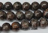 CRO224 15.5 inches 10mm round Chinese snowflake obsidian beads wholesale