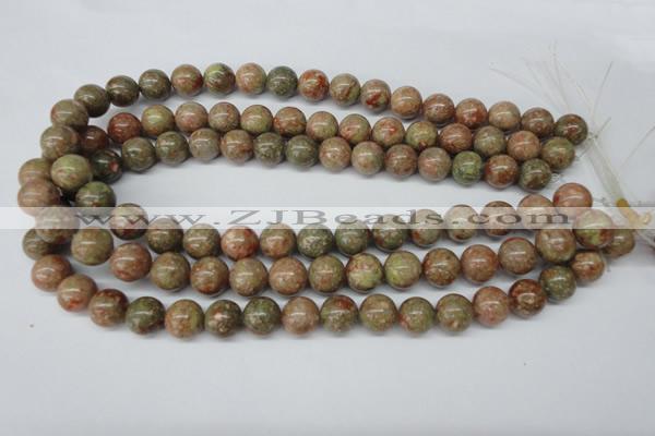 CRO307 15.5 inches 12mm round Chinese unakite beads wholesale