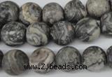 CRO322 15.5 inches 12mm round grey picasso jasper beads wholesale