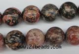 CRO324 15.5 inches 12mm round red leopard skin jasper beads wholesale