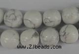 CRO364 15.5 inches 12mm round white howlite turquoise beads wholesale