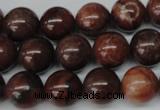 CRO382 15.5 inches 14mm round red picture jasper beads wholesale