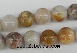 CRO384 15.5 inches 14mm round bamboo leaf agate beads wholesale
