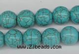 CRO395 15.5 inches 14mm round synthetic turquoise beads wholesale