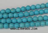 CRO47 15.5 inches 6mm round synthetic turquoise beads wholesale