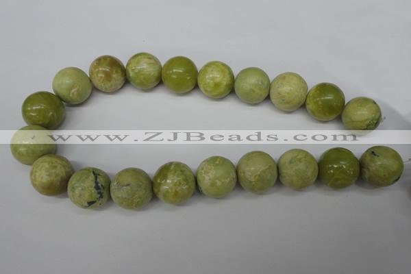 CRO541 15.5 inches 20mm round yellow howlite turquoise beads wholesale