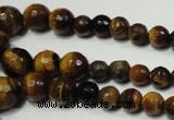 CRO710 15.5 inches 6mm – 14mm faceted round yellow tiger eye beads