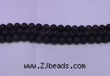 CRO840 15.5 inches 4mm round matte smoky quartz beads