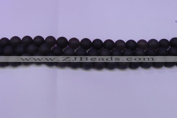 CRO841 15.5 inches 6mm round matte smoky quartz beads