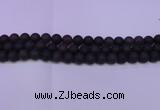 CRO845 15.5 inches 14mm round matte smoky quartz beads