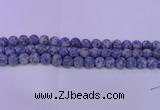 CRO850 15.5 inches 4mm round matte blue spot beads