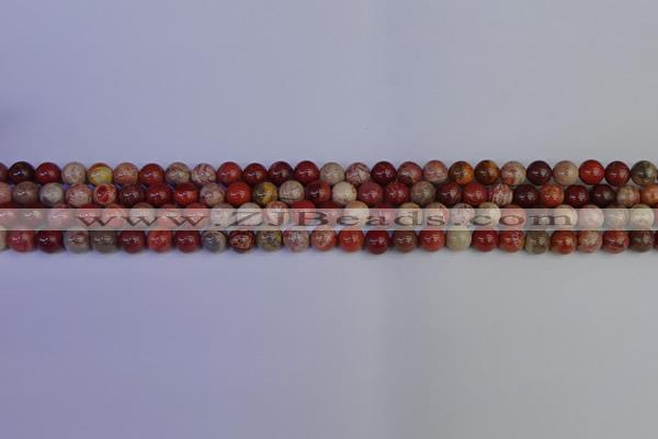 CRO870 15.5 inches 4mm round red porcelain beads wholesale