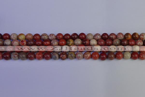 CRO872 15.5 inches 8mm round red porcelain beads wholesale