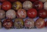 CRO873 15.5 inches 10mm round red porcelain beads wholesale