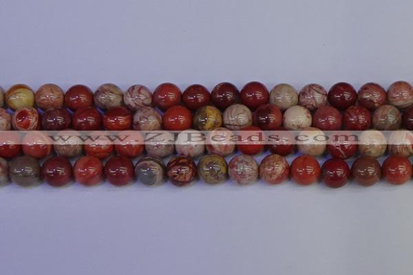 CRO875 15.5 inches 14mm round red porcelain beads wholesale