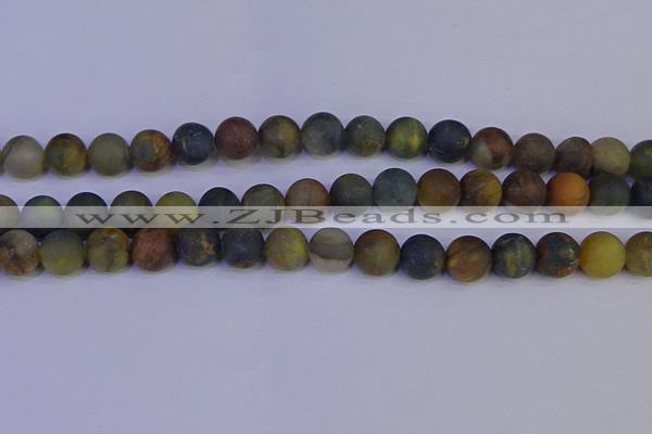 CRO914 15.5 inches 12mm round matte golden pietersite beads