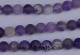 CRO920 15.5 inches 4mm round matte dogtooth amethyst beads