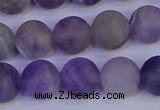 CRO924 15.5 inches 12mm round matte dogtooth amethyst beads