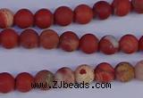 CRO930 15.5 inches 4mm round matte red jasper beads wholesale