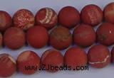 CRO932 15.5 inches 8mm round matte red jasper beads wholesale