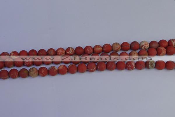 CRO932 15.5 inches 8mm round matte red jasper beads wholesale