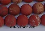 CRO934 15.5 inches 12mm round matte red jasper beads wholesale