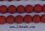 CRO942 15.5 inches 8mm round matte red jasper beads wholesale