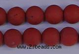 CRO944 15.5 inches 12mm round matte red jasper beads wholesale